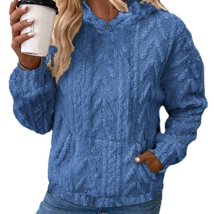 Dames Doux Hoodie avec Poche Kangourou Chic und Stil