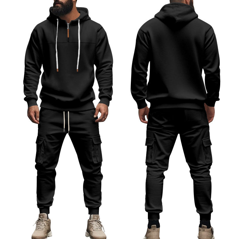 Men's chic and stylish athletic hoodie and cargo pants