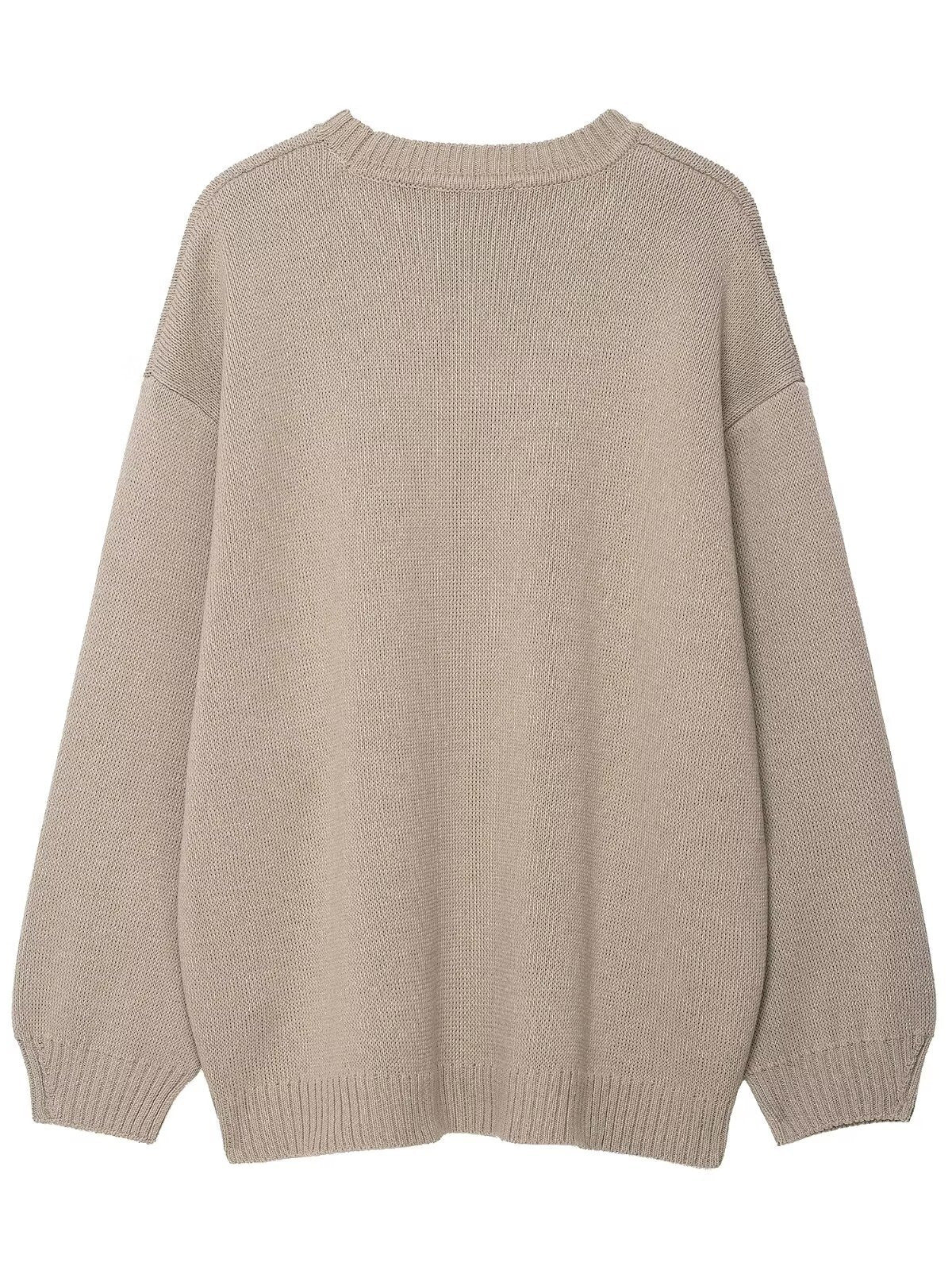 Pull en tricot décontracté pour femmes avec épaules tombantes et ourlet large Chic und Stil