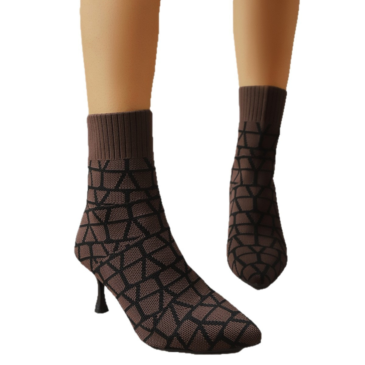 Bottes pour dames en limitiée avec des chaussures à chaussettes et un talon élégant Chic und Stil
