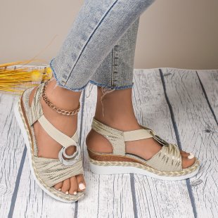 Dames Casual Chic Espadrille Plateforme Sandales Chic und Stil