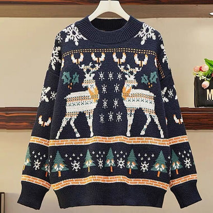 Pull de Noël pour femmes avec motif de renne festif et coupe confortable Chic und Stil