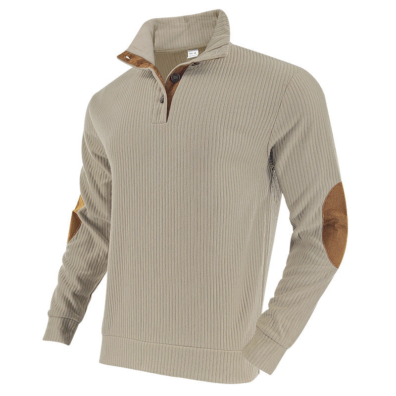 Pulli élégant pour hommes avec col montant de haute qualité et détails contrastés à la mode Chic und Stil