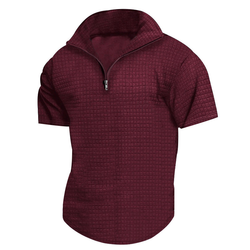 Chemise fonctionnelle à manches courtes pour hommes avec col montant moderne et fermeture éclair Chic und Stil