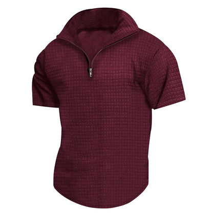 Chemise fonctionnelle à manches courtes pour hommes avec col montant moderne et fermeture éclair Chic und Stil