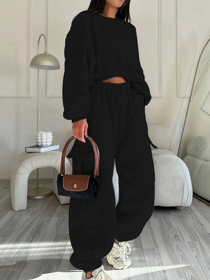 Ensemble décontracté pour femmes avec pull oversized et pantalon large Chic und Stil