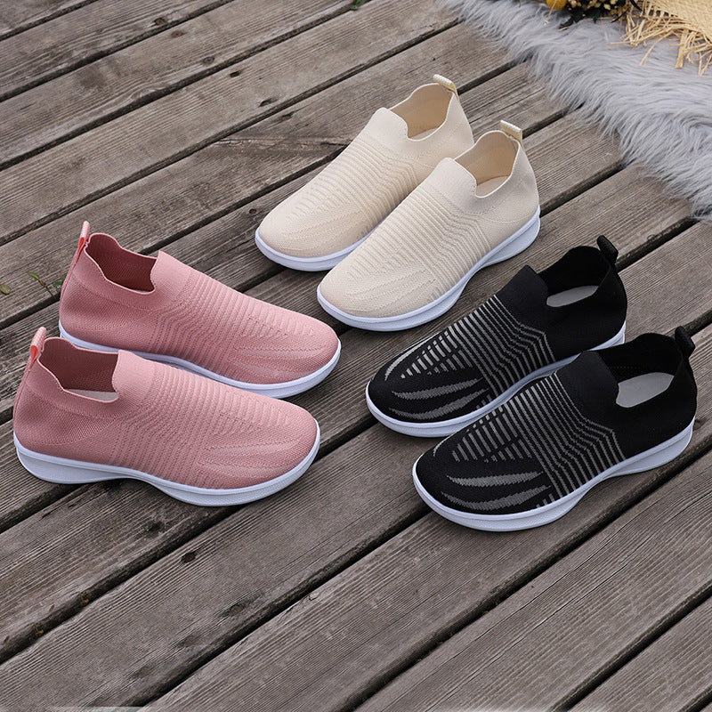 Baskets slip-on confortables pour femmes avec dessus en matériau respirant Chic und Stil