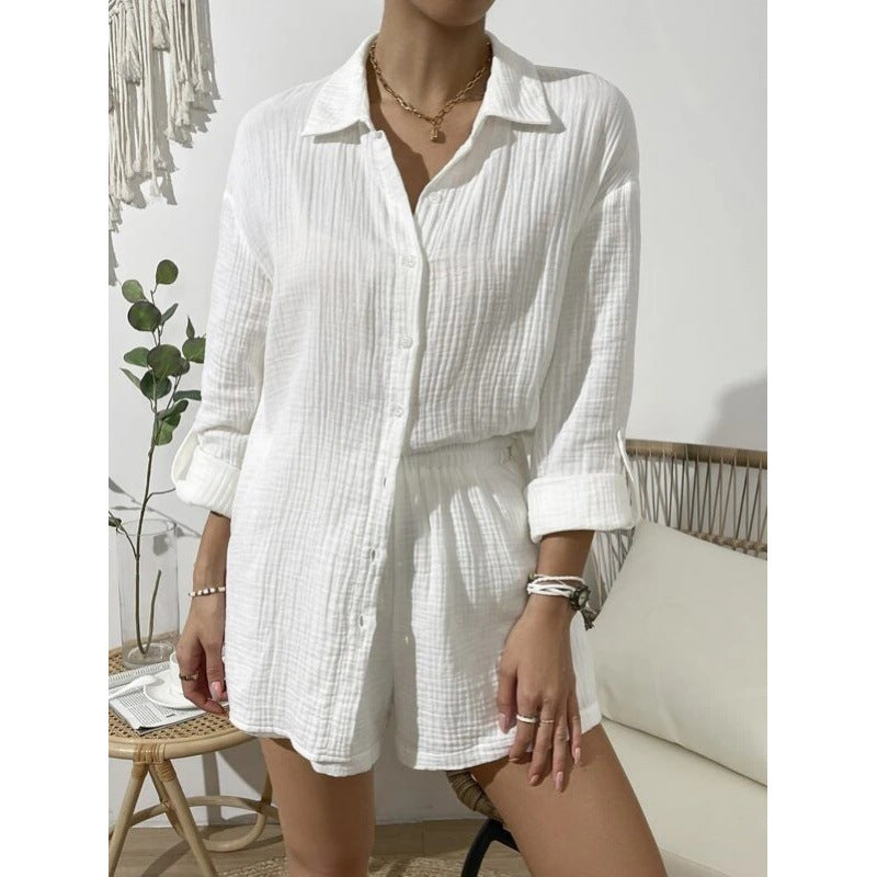 Ensemble haut à manches courtes et shorts léger pour dames Chic und Stil