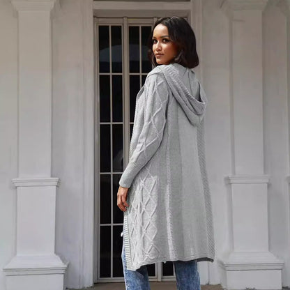 Dames Gros Tricot Cardigan avec motif torsadé élégant Chic und Stil