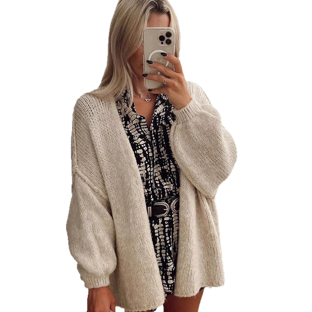 Cardigan en tricot décontracté pour femmes avec coupe oversize et manches volumineuses Chic und Stil