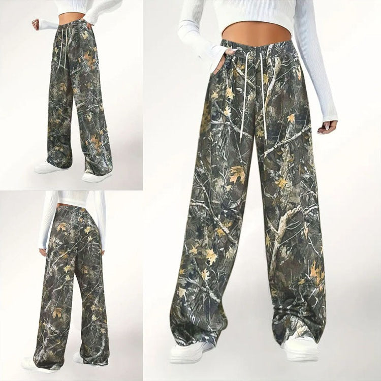 Camouflage palazzo pants for women with elastic waist and comfortable fit Chic und Stil