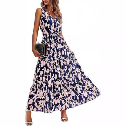 Robe maxi femme avec des appliques florales et des bretelles étroites Chic und Stil