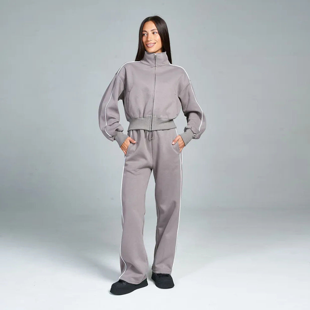 Dames Ensemble de sport lounge de haute qualité avec col montant Chic und Stil