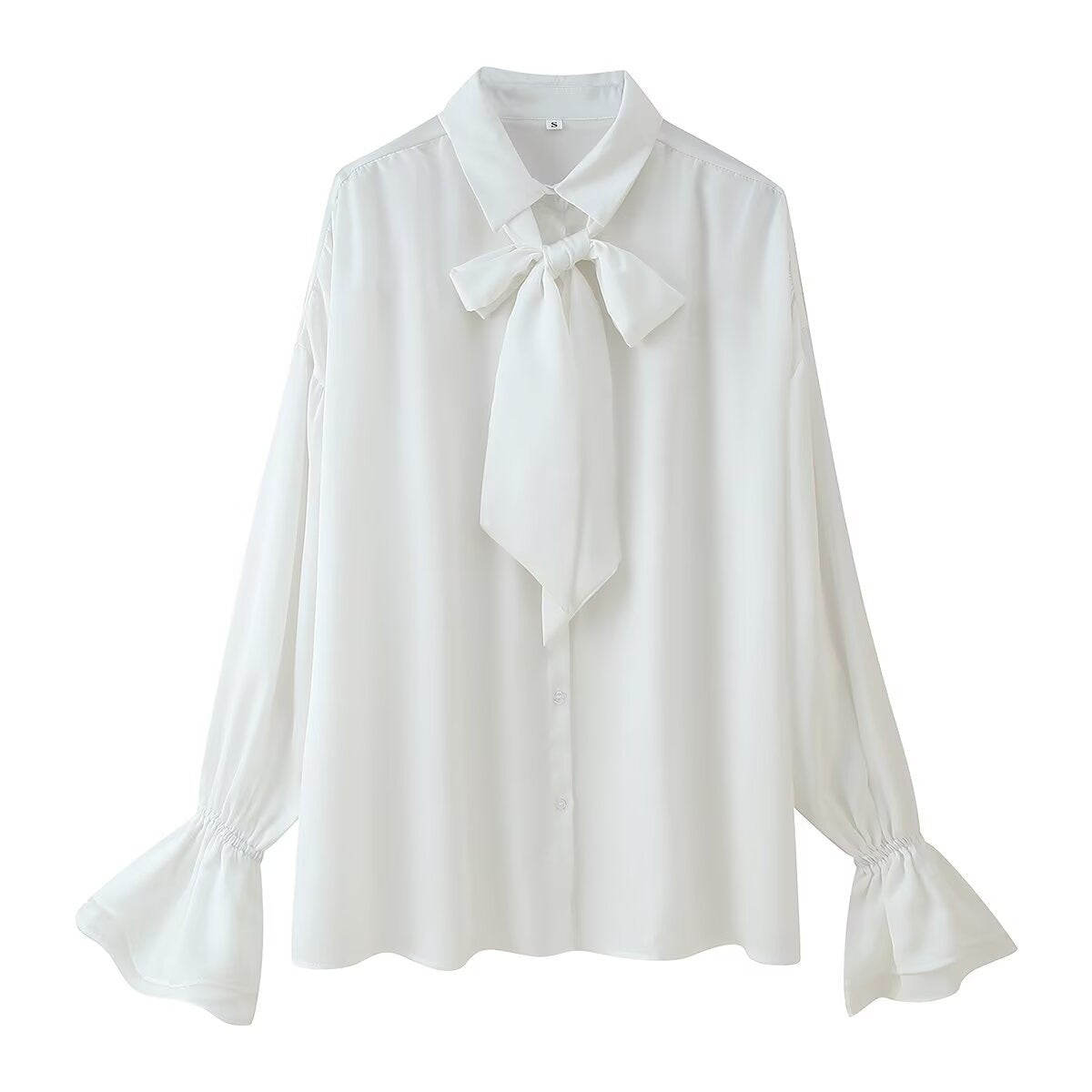 Dames Élégante blouse avec col en nœud et manches volantes Chic und Stil