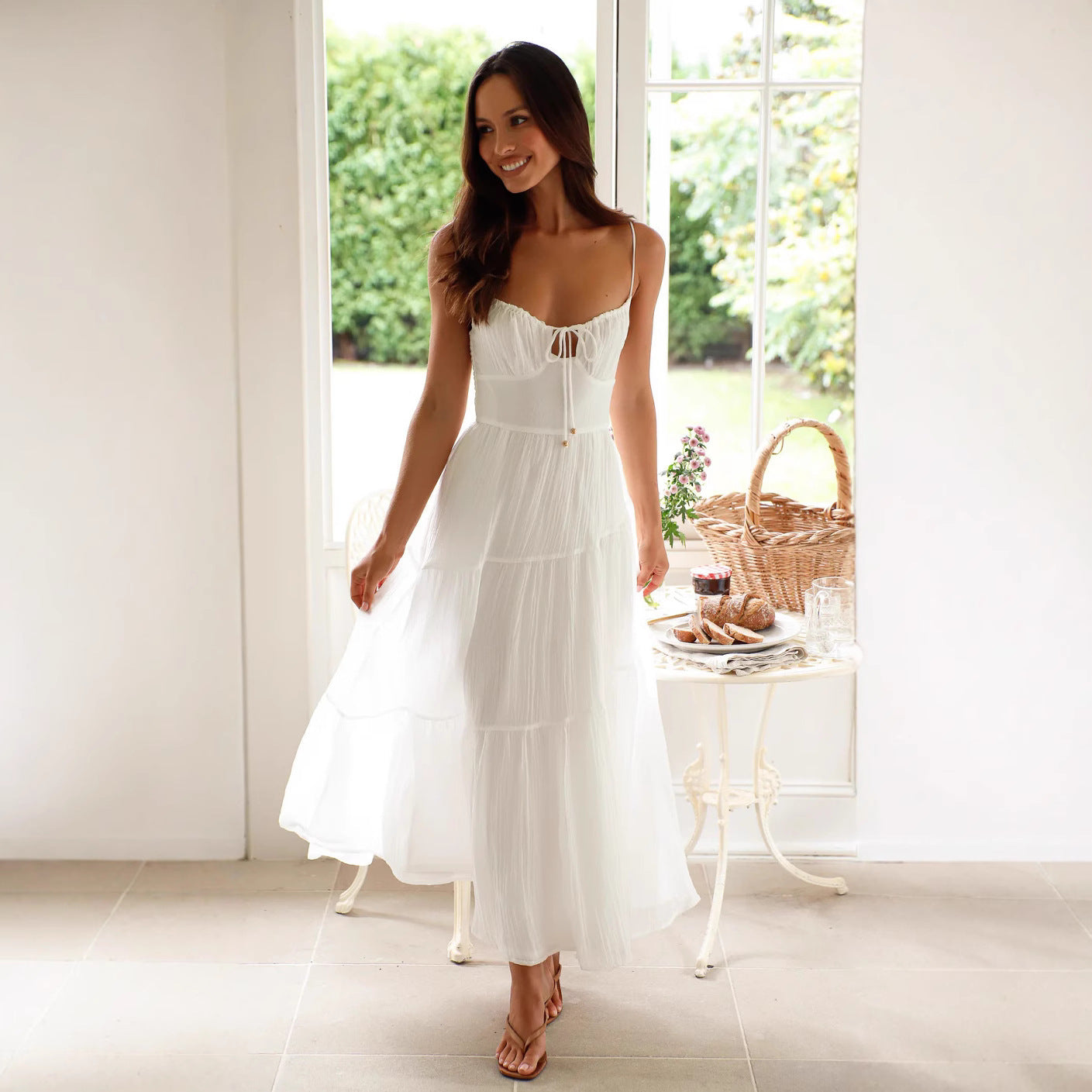 Maxi robe pour femme avec bretelles spaghetti réglables Chic und Stil