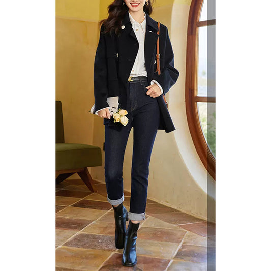 Veste en laine mélangée à double boutonnage pour femmes Chic und Stil