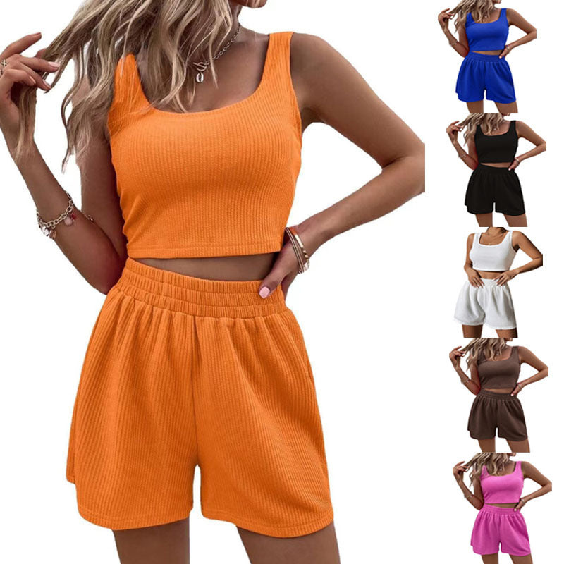 Chic and Style casual shorts and crop top set for women