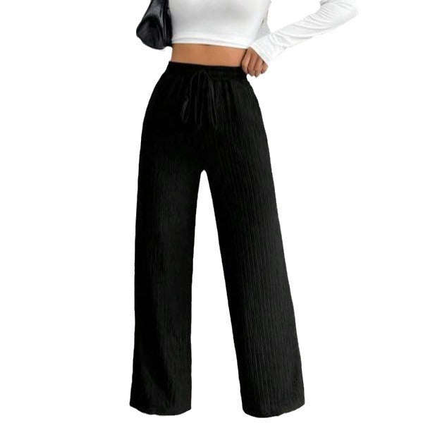 Wide pleated pants for women with elastic waist Chic und Stil