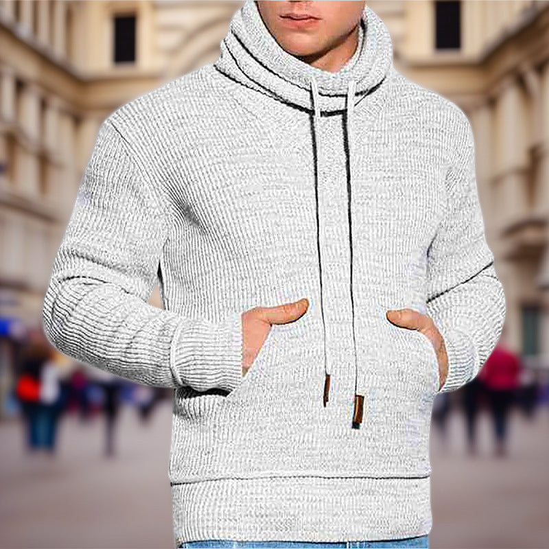 Men's hoodie with coarse knit pattern and practical kangaroo pockets Chic and Style