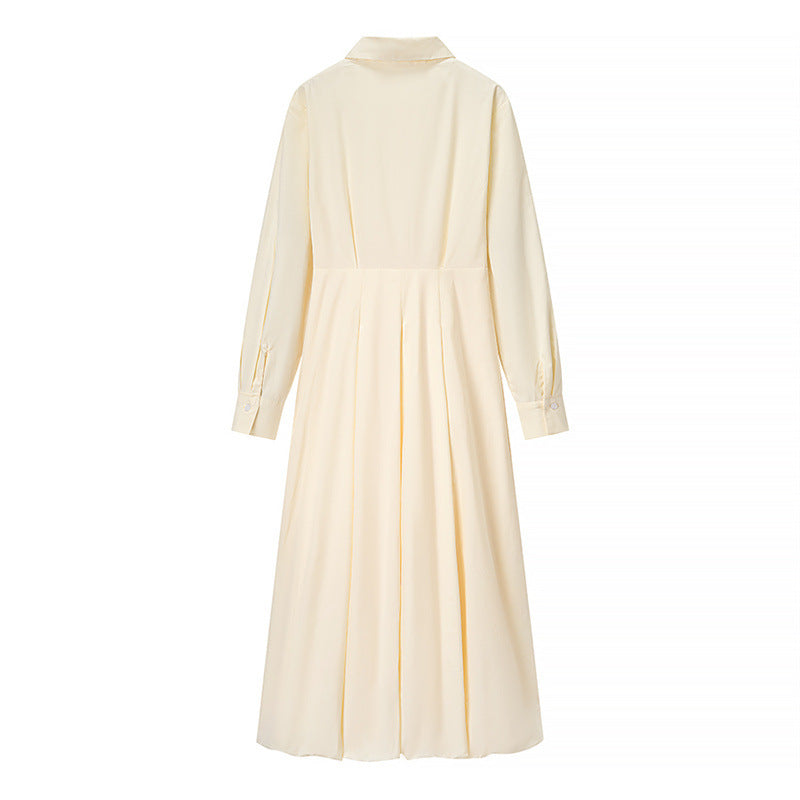 Robe chemise élégante pour femmes avec des plis tendance et des manches longues Chic und Stil