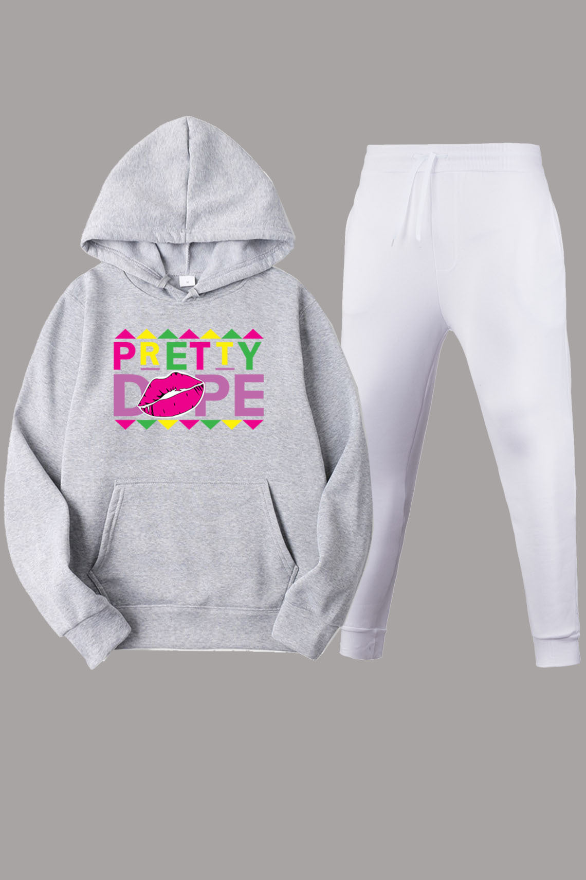 Sweatpants and hoodie set for women with modern graphics and creative print Chic and Style