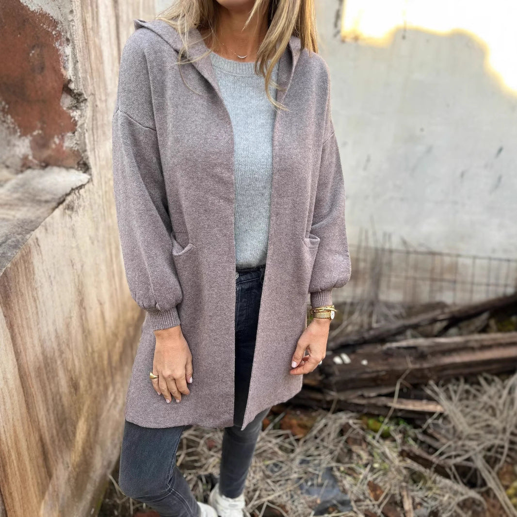 Dames Gilet à manches longues avec capuche Chic und Stil