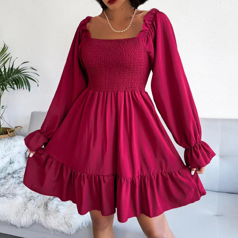 Robe volant pour femmes avec des manches bouffantes et taille élastique Chic und Stil