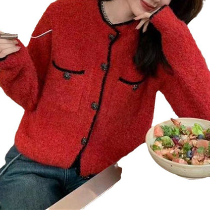 Dames Cardigan douillet avec des détails de boutons stylés et des poches appliquées Chic und Stil