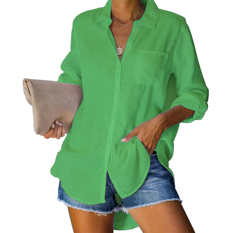 Blouse décontractée pour femmes avec coupe décontractée et poches poitrine pratiques Chic und Stil