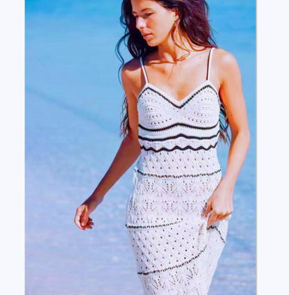 Robe maxi en crochet pour dames avec coupe fluide et détails raffinés Chic und Stil