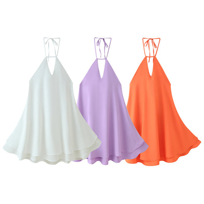 Robe en chiffon légère pour dames avec décolleté en V profond et bretelles ajustables Chic und Stil