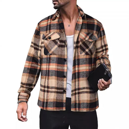 Chemise en flanelle pour hommes avec motif à carreaux et poches fonctionnelles Chic und Stil