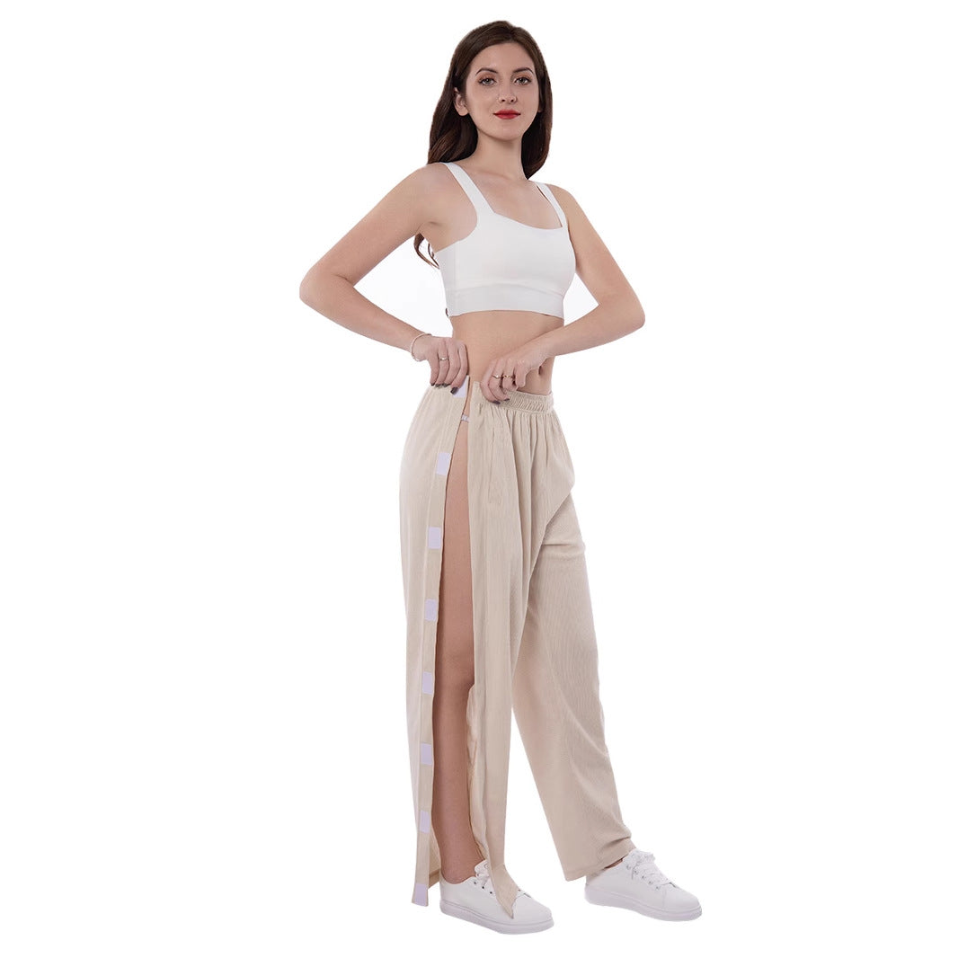 Chic and Style Casual Palazzo Pants for Women with Side Slits and Elastic Waist