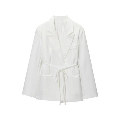 Dames Élégant Wrap-Veste avec ceinture ajustable Chic und Stil