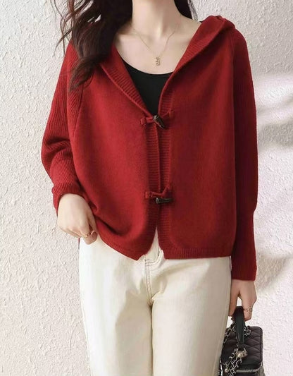 Dames pull en laine douillet avec capuche et coupe légèrement oversize Chic und Stil