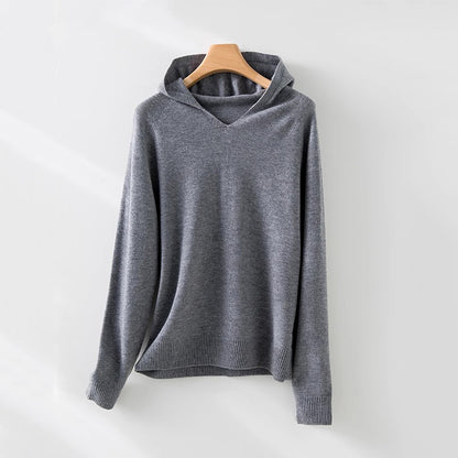 Sweat à capuche V en tricot confortable pour femmes Chic und Stil