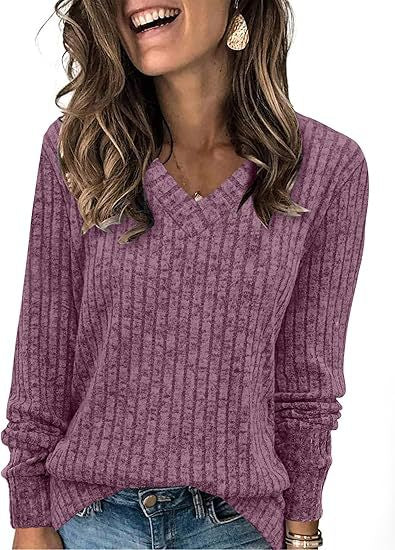 Dames V-cou tricot pull Chic und Stil
