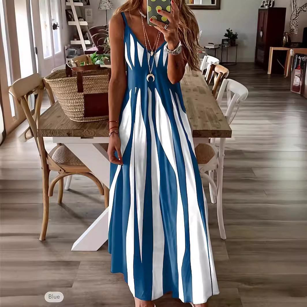 Dames Élégant Maxi-Robe Évasée Chic und Stil