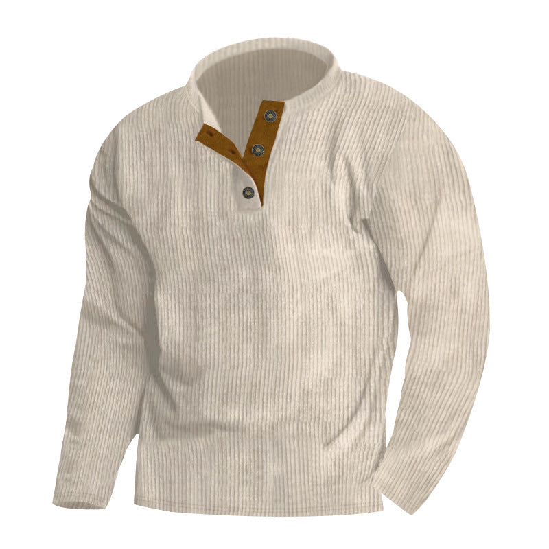 Wellness pullover for men with structured fabric and buttonless front Chic and Style