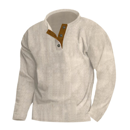 Wellness pullover for men with structured fabric and buttonless front Chic and Style