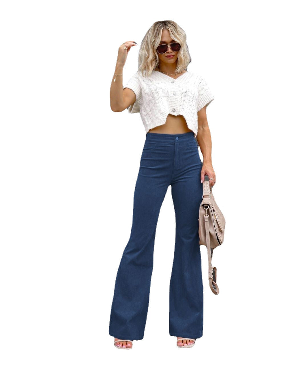 Ladies Fashion High Waist Flared Jeans Chic and Style