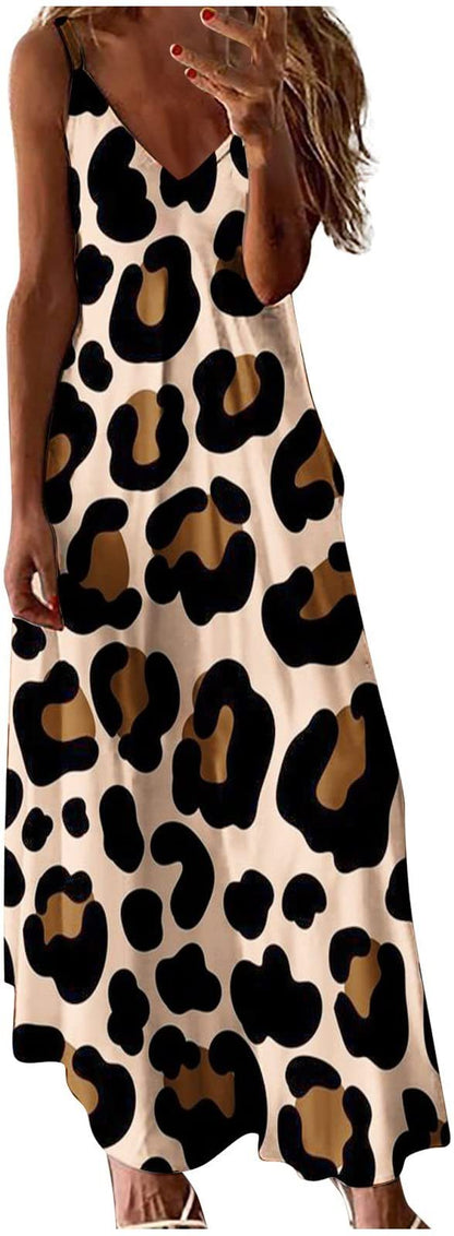 Robe maxi femmes avec motif léopard Chic und Stil