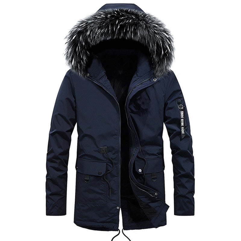 Functional park jacket for men with removable faux fur collar Chic and Style