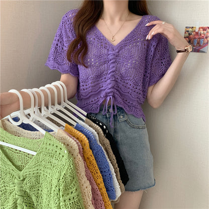 Femme pull tricot avec fronces décoratives Chic und Stil