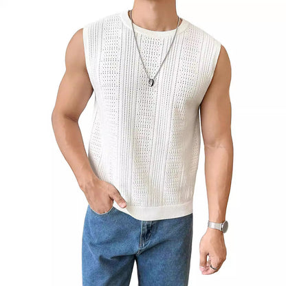 Homme pull tricoté avec structure aérée à motif perforé Chic und Stil
