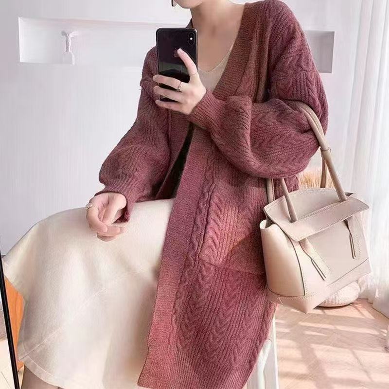 Dames Gros Tricot Cardigan avec poches profondes et design en tresse élégant Chic und Stil