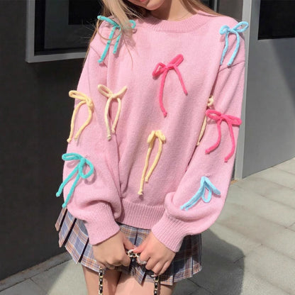 Femme pull en tricot créatif avec des appliqués colorés Chic und Stil