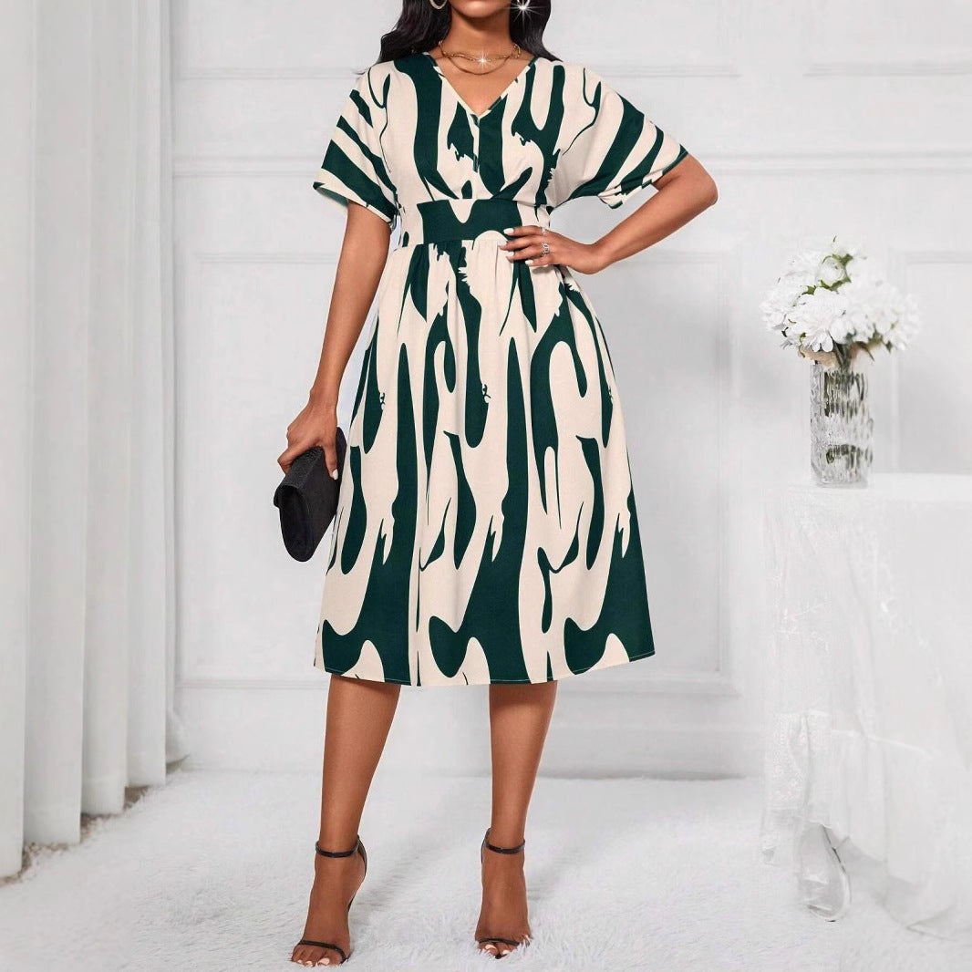 Robe midi femme avec impression abstraite Chic und Stil