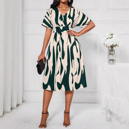 Robe midi femme avec impression abstraite Chic und Stil