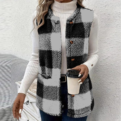 Dames Gilet en Tartan Douillet Chic und Stil